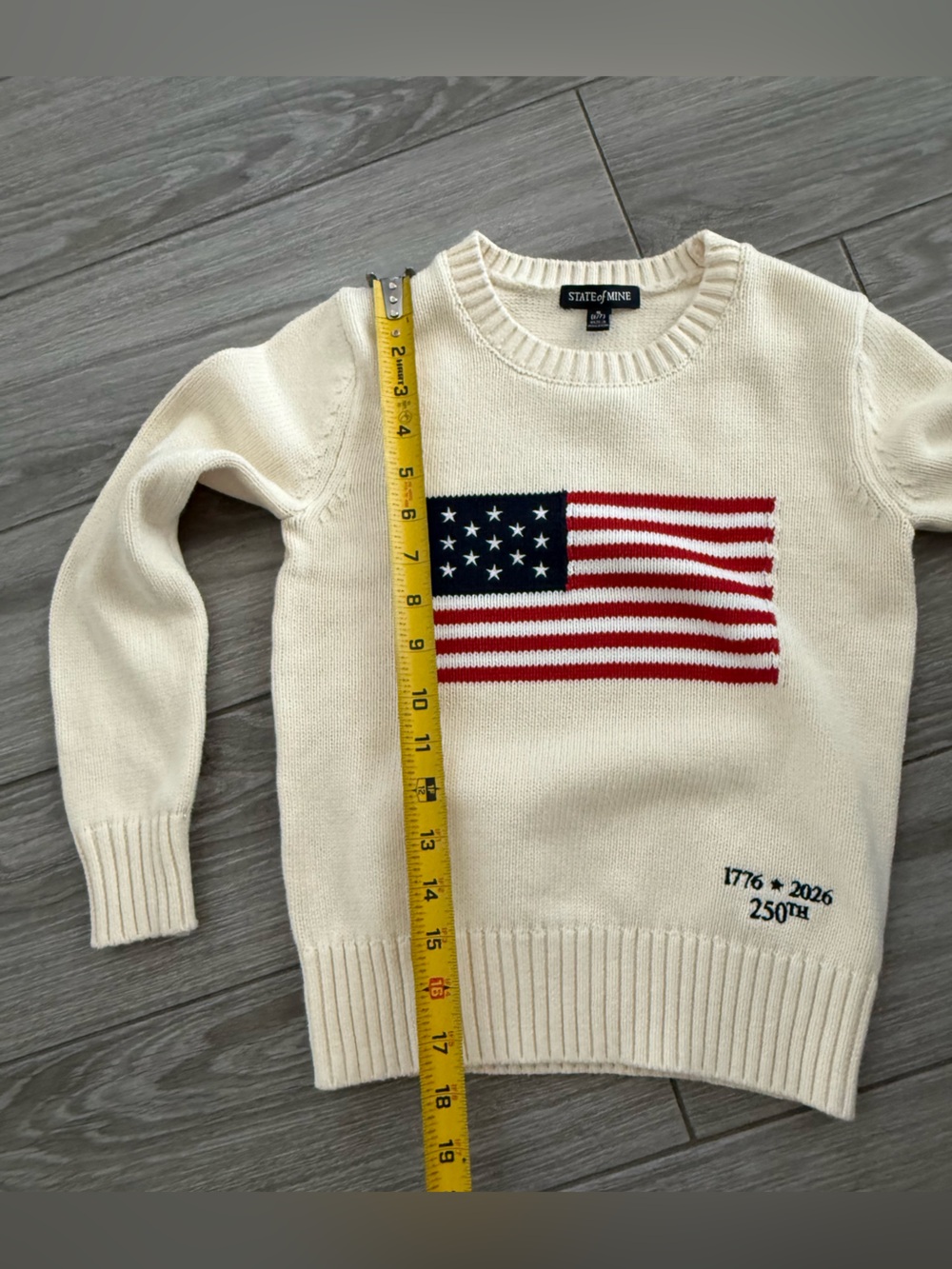 State of Mine|Kids American Flag Knit Sweater,fisherman style•••NWT,Americano - Picture 13 of 15